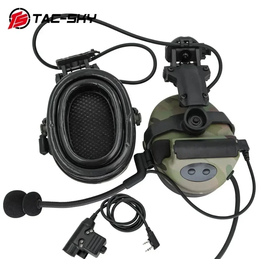 TAC-SKY TSC2 Airsoft Outdoor Hunting Noise Cancelling Pickups Hearing Protection Tactical Headset ARC Rail Bracket Version