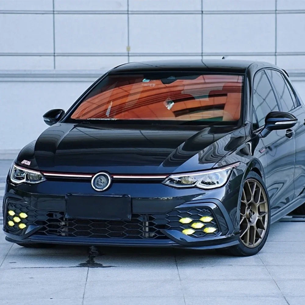 Car Front Bumper Side Splitter Spoiler Fog Light Canard Trim For VolksWagen Golf 8 MK8 GTI R-Line 2021-2024 Auto Accessories