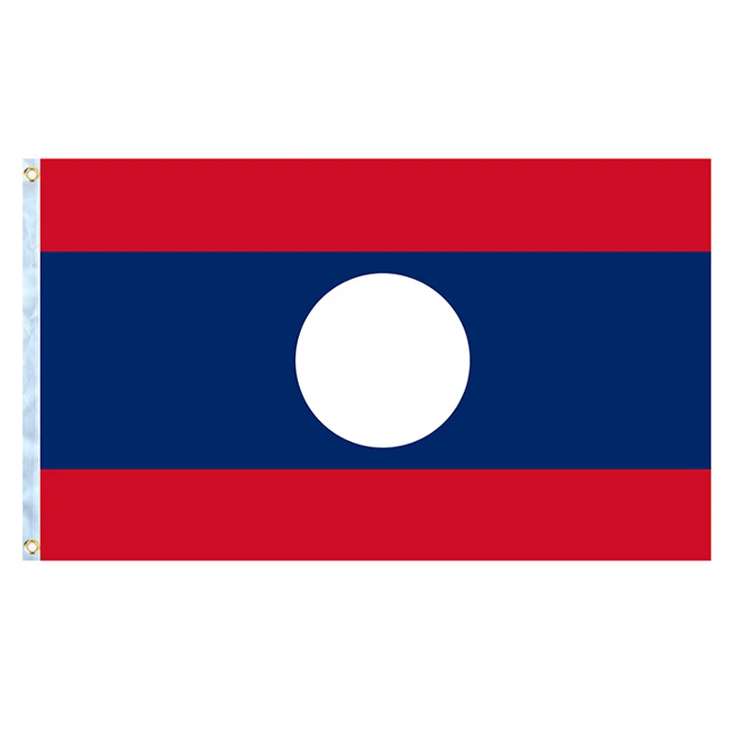 Eoodlove Flag Laos 90x150cm 3x5 feet Indoor and Outdoor Celebration Flag Polyester Hanging Decorative Flag