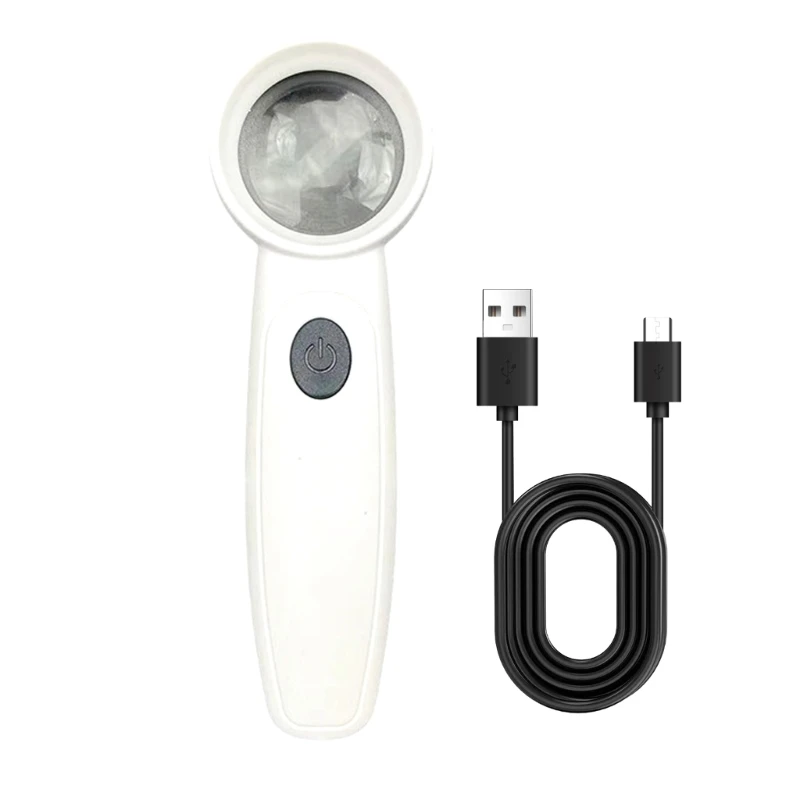 Brightness Adjustable 11X Magnifying Glass Handheld Magnifier with Light Rechargeable Loupe for Senior Reading Drop Shipping