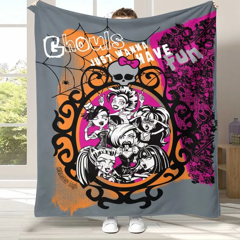 3D Draculaura Monster High Cartoon Doll Soft Flannel Blanket,Cozy Blanket for Bed,Sofa,Living Room,Picnic,Camping,Home Decor