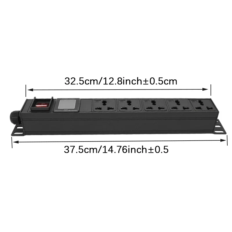 PDU power strip network rack 5AC 10A universal socket with digital display ammeter 2-meter extension cord