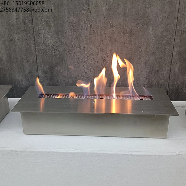 Custo=m 1000mm Modern Smart Bio Alcoh=ol Ethanol Fireplace | Stainless Steel Burner Firebowl Insert Indoor Fire