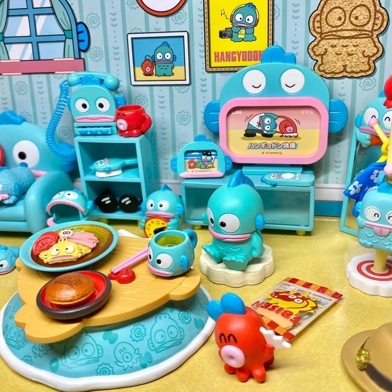 

Re-Ment Hangyodon Family Restaurant Miniature Scene Action Figure Toys Collectible Model Ornaments for Kids Gift