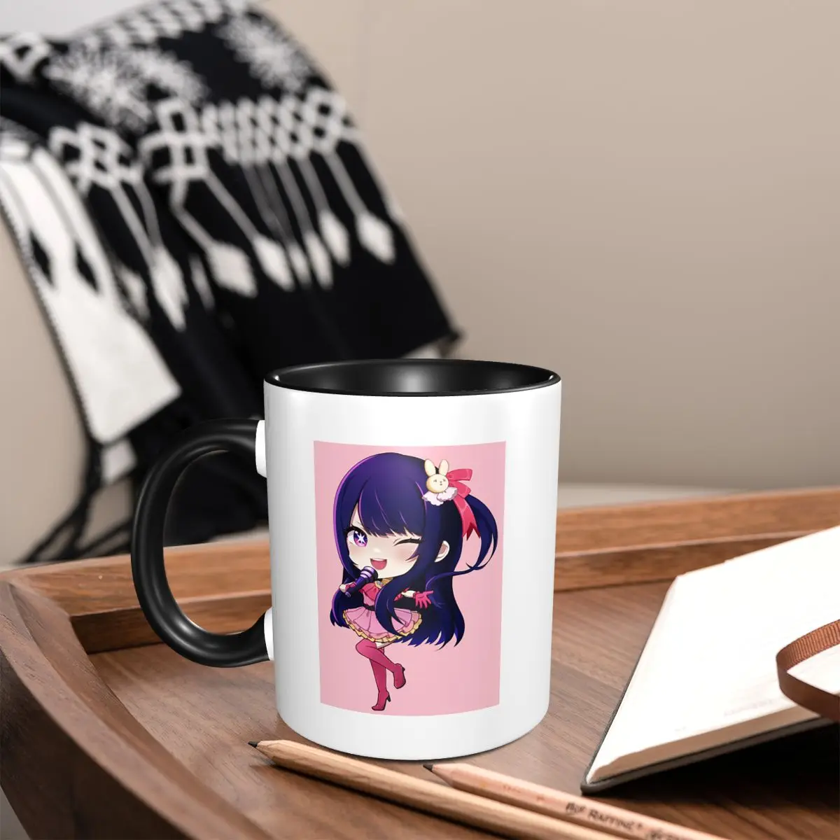 Taza de Cerámica Divertida con Diseño de Ai Hoshino de Oshi No Ko, Taza para Café, Té, Leche, Regalo para Amigos