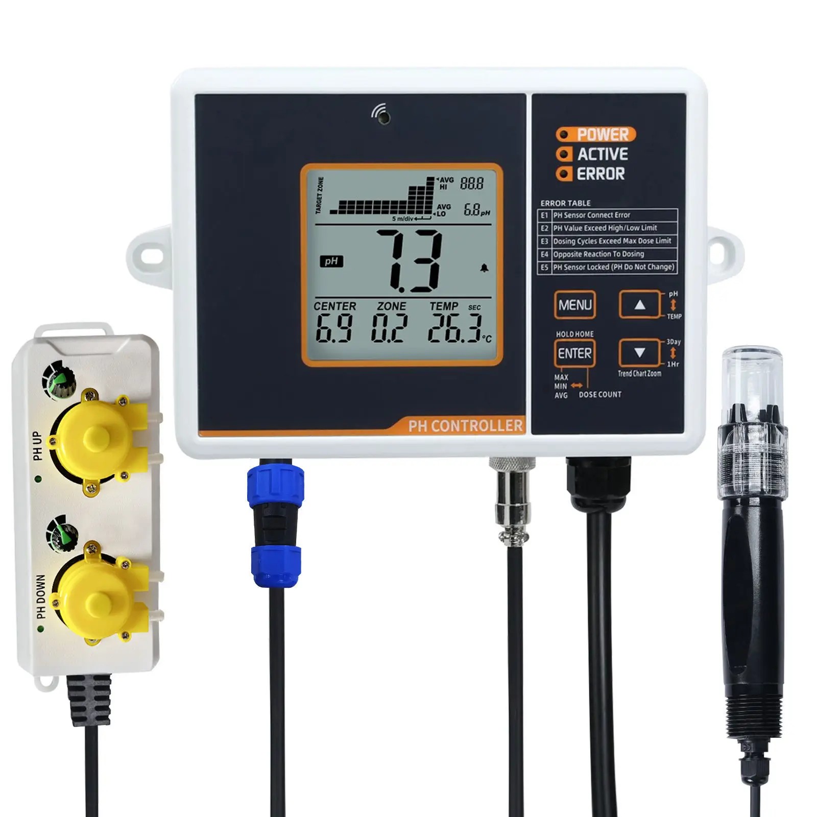 Automatic Regulation Controller, Dual‑relay PH Meter Monitor for Water‑quality Acidity‑alkalinity Detection & Automatic Control