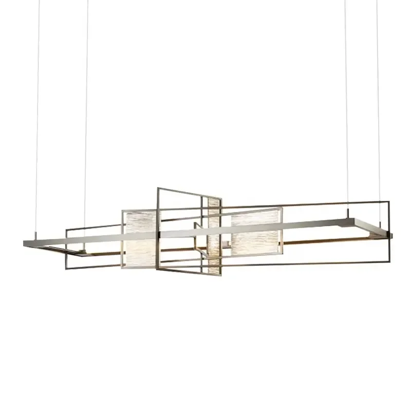 Modern Nordic LED Long Bar Chandelier Creative Art Design Personalized Lighting Fixture For Restaurant Home Decor Suspension