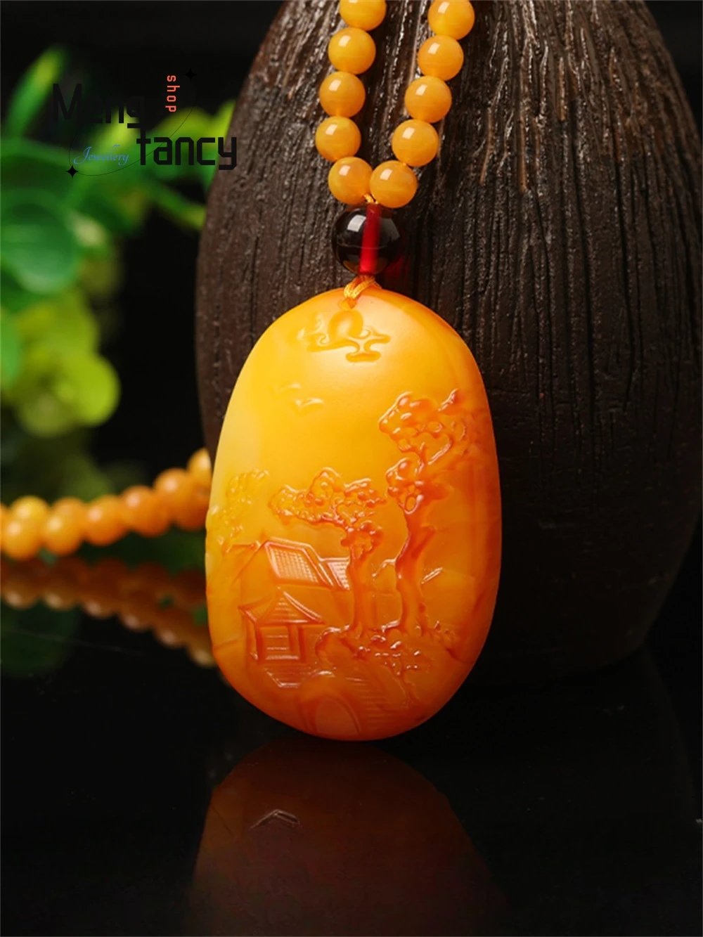 

Beeswax Pendants For Men And Women, Chicken Oil Yellow Old Wax Sweater Chain, Raw Stone Amber Necklace Fashion Jewelry Exquisite
