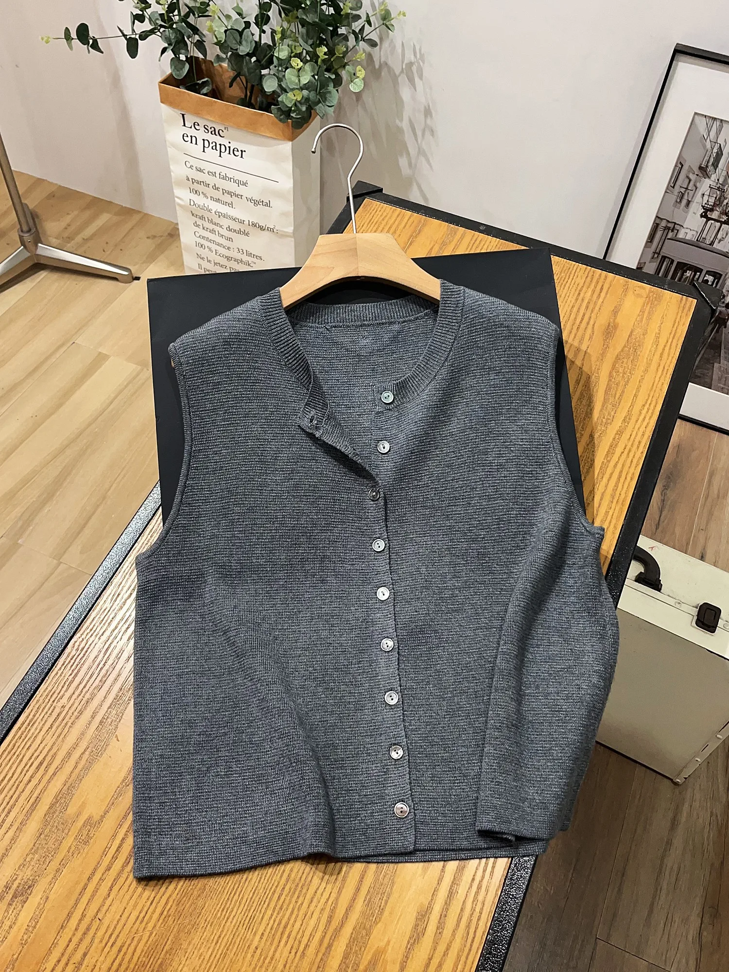 سترة محبوكة بدون أكمام للربيع والخريف، كارديجان مفتوح للنساء، فضفاض ونحيف، مريح للارتداء اليومي، متعدد الألوان