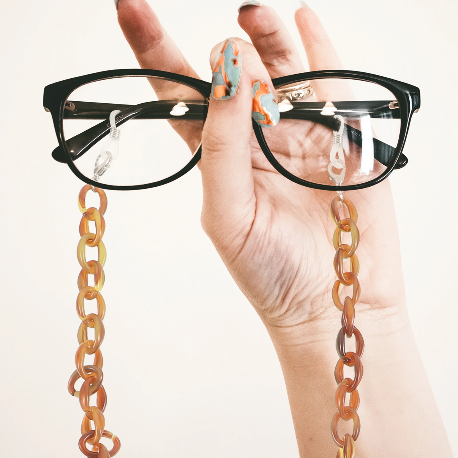

Glasses Chain Brown Elegant Eyewear Retainer Anti-Lost Strap For Sunglasses Eyeglasses Durable Acrylic Beaded Holder Accessory