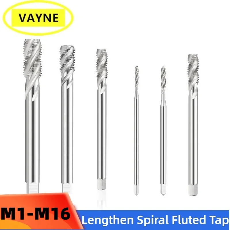 1PCS VAYNE HSSE Spiral Flute Tap lengthened M1M2M2.5M3M3.5M4M5M6M8M10M12M14M16 X65 80 100 120 150MM Screw Thread Taps