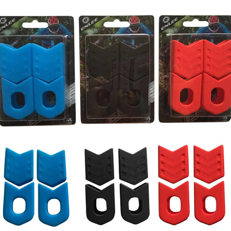 Enlee Bicycle Crank Protector Universal MTB Crankset Silicone Protective Sleeve Bike Boots 1 Set 4pcs