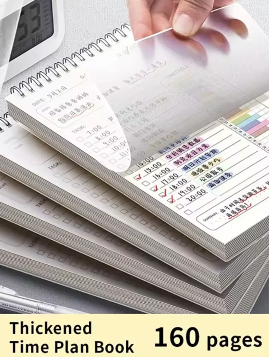 1 Buah Agenda Perencana Spiral A5 Buku Catatan Jadwal Rencana Harian untuk Melakukan Daftar Buku Catatan 160 Halaman Tebal Perlengkapan Kantor Sekolah Alat Tulis