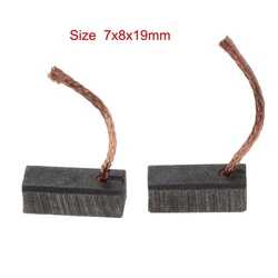 2pcs Motor Carbon Brushes Sets Graphite Copper Carbon Brushes For Electric Hammer Electric Drill Angle Grinder 7x8x19mm