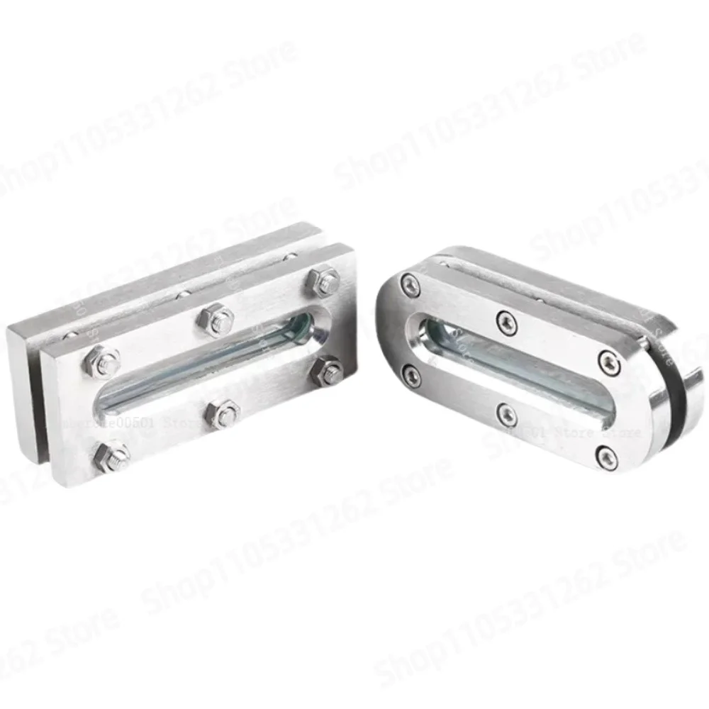 304 Stainless Steel Sight Glass Rectangular Level Gauge with Flat Welded Design for Liquid Observation 150*60  400*80  MM