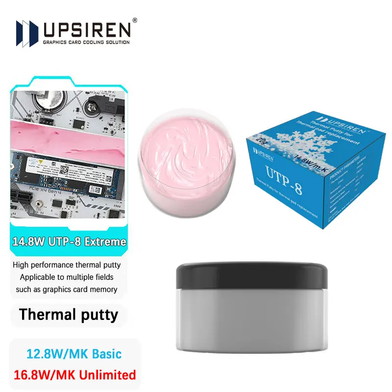 

Thermal Putty 14.8W UTP-8 Extreme For VGA GPU IC Processor Rapid Cooling Thermal Pad Replacement 12.8W Basic 16.8W Unlimited