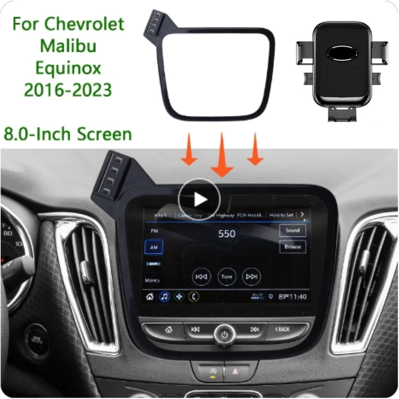 

For Chevrolet Malibu Equinox 2016 2017-2022 2023 Car Phone Holder Screen Fixed Base Navigation Bracket Wireless Charging Stand