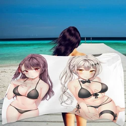 Sexy Girls Bath Towel Japan Anime Shower Towel Dry Towel Beach Towel Kawaii Bikini Lady Rectangular Absorbent Beach Towel