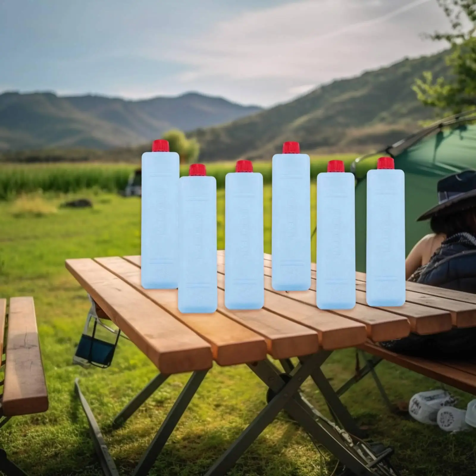 Ice Blocks for Fishing Cooler Camping Ice Box Rectangular Reusable Packs Leakproof Cold Storage for Travel