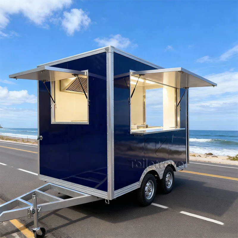 

Street Food Trailer Cart Bbq Concession Food Trailer French Fries Food Truck Para Vender Churros with Full Kitchen Equipment