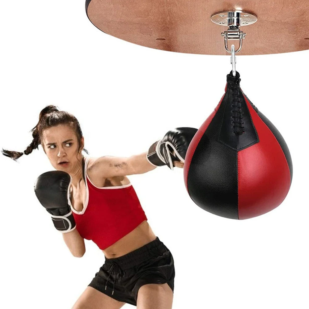 PU Leather Boxing Bag Inflatable Reflex Fight Speed Balls Fitness Training Martial Exercise Workout Boxing Equipment