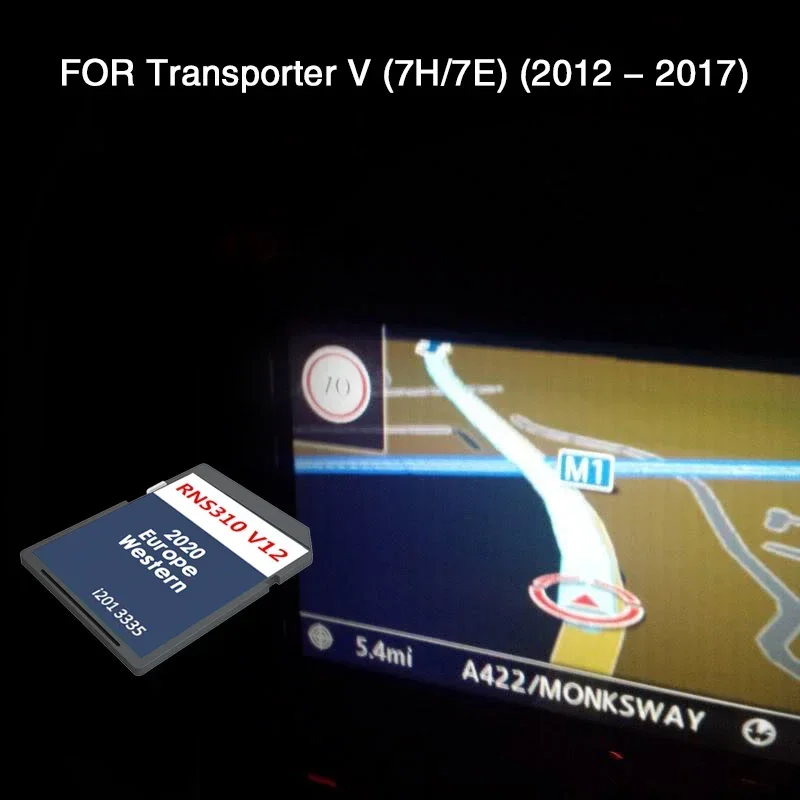 

RNS 310 V12 West Europe for VW Transporter V (7H/7E) from 2012 to 2017 Car Map SD Navigation Memory Card Cover Denmark Finland