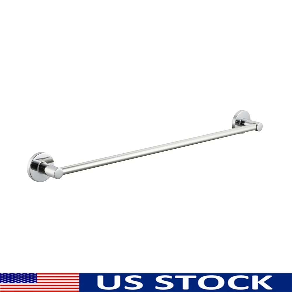 

Современный 24-дюймовый хромированный вешалка для полотенец, круглый дизайн, аксессуар для ванной, устойчивый к ржавчине, прочный, простой в установке, органайзер для ванной комнаты, оборудование