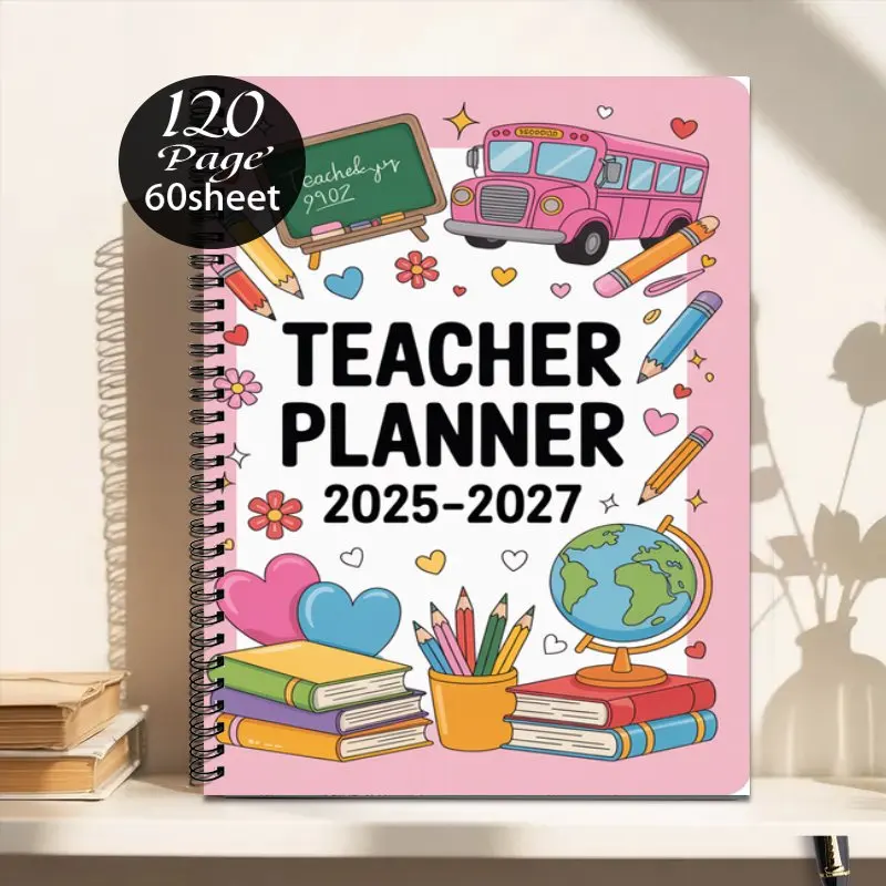2025-2027-livro-de-planejamento-de-professores-planejamento-de-calendario-mensal-e-semanal-para-ano-academico-adequado-para-material-de-escritorio-escolar