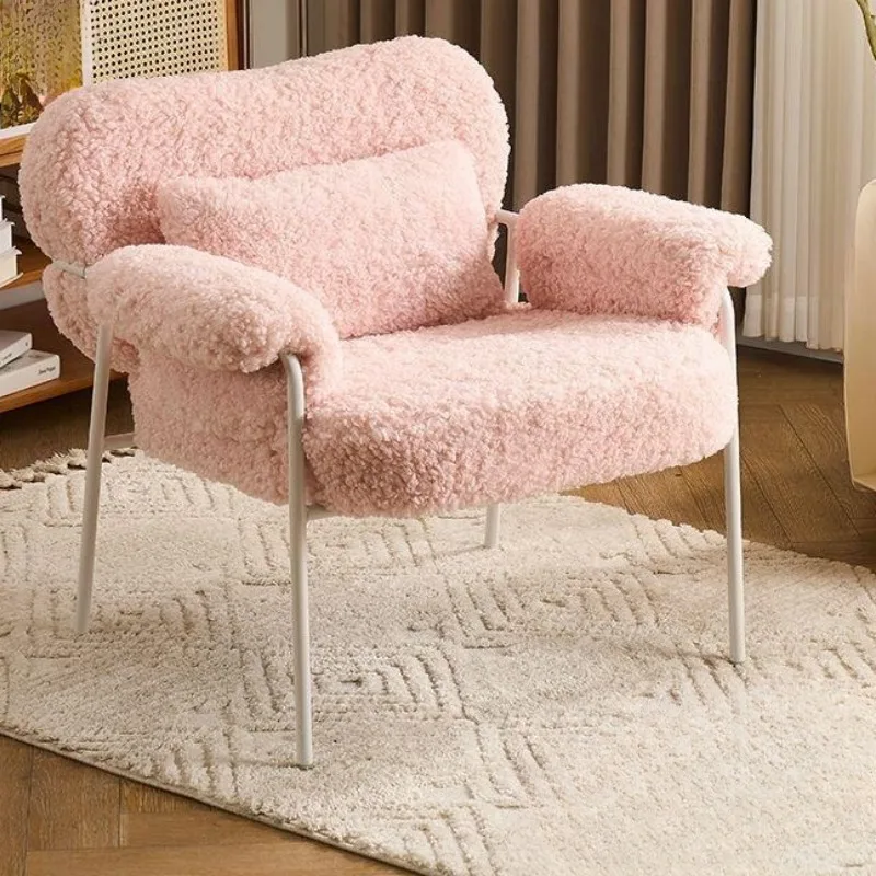 Lamb wool single chair sofa chair casual simple living room lazy chair
