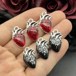 5pcs 25*14mm Human Heart Organ Charms Science Medicine Anatomical Pendant Biology Jewelry Finding.DIY.charms for jewelry making