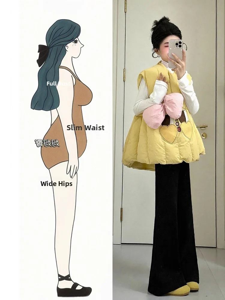 

Sweet And Gentle Style Yellow Cartoon Vest Bottom Shirt Pants Three Piece Set Winter New Arrival Women's plus Size Outfit