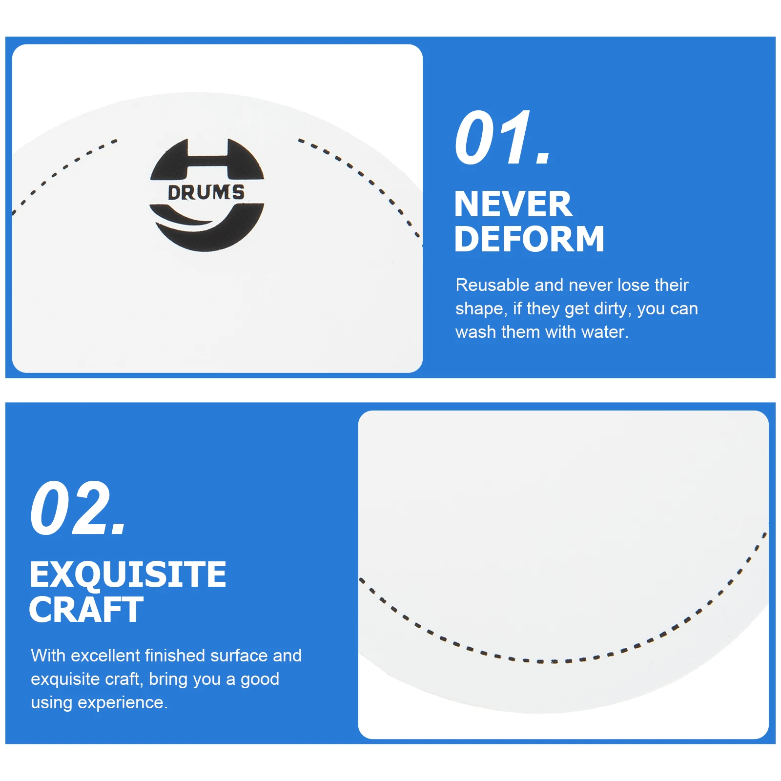 

2 Pcs Anti-collision Reinforcement Patch Durable Protective Sticker Cloth Drum Set Protection Bass Drum Kit Supplies