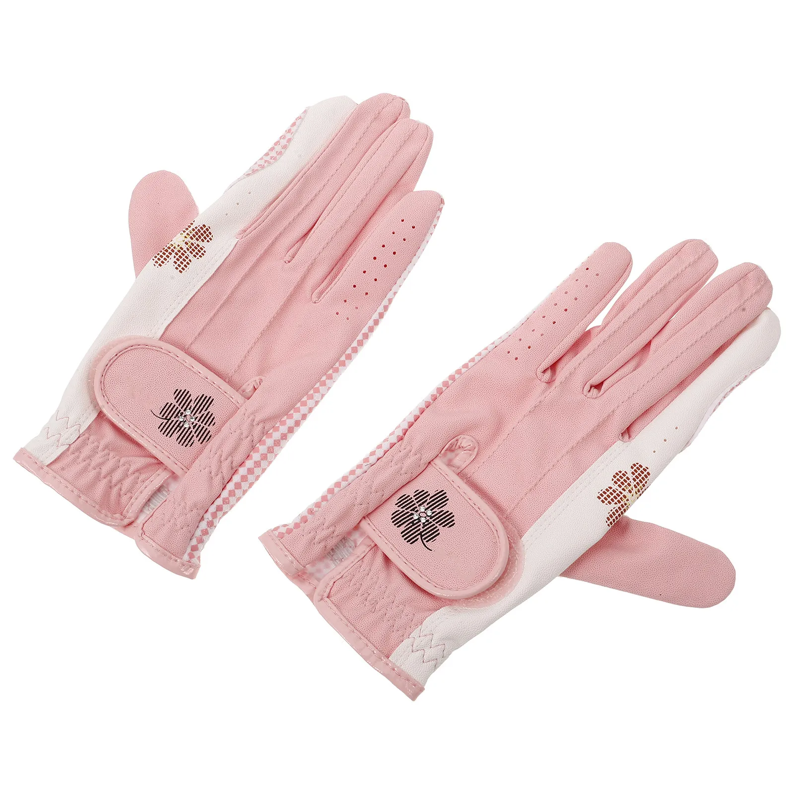 

1 Pair Women's Golf Gloves Breathable Non Slip Wear Resistant Golf Hand Protector Stylish Comfortable Grip for Sports