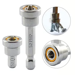 1/2 Piece Drywall Positioning Screwdriver Bit With Magnetic Ring 1/4 Inch Hex Handle Screw Woodworking Positioning Bit