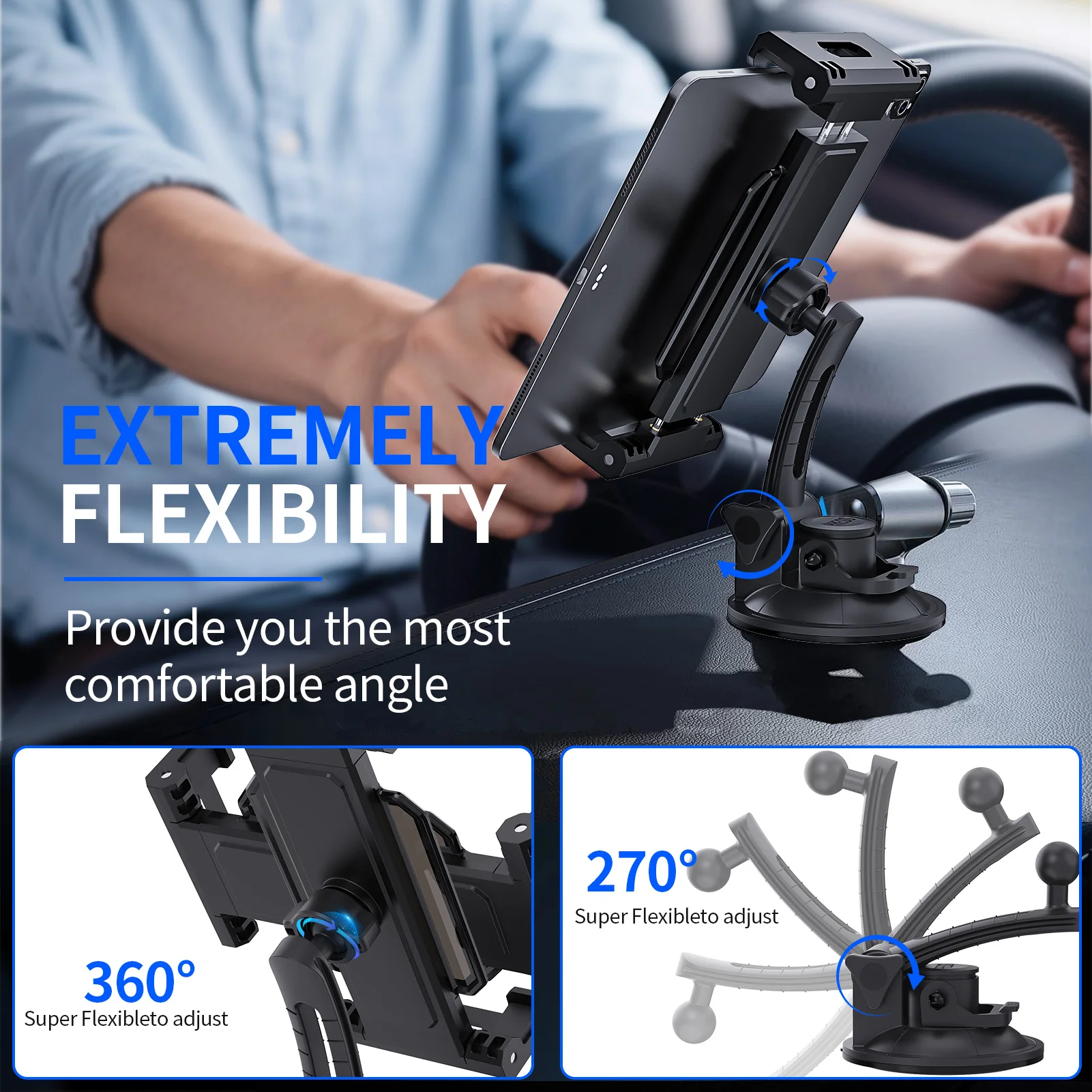 Universal Car Dashboard Windshield Mount Tablet Holder for IPad Pro 11 12.9 Air Mini Phone Stand for Samsung Galaxy 4-13 Inch view 2