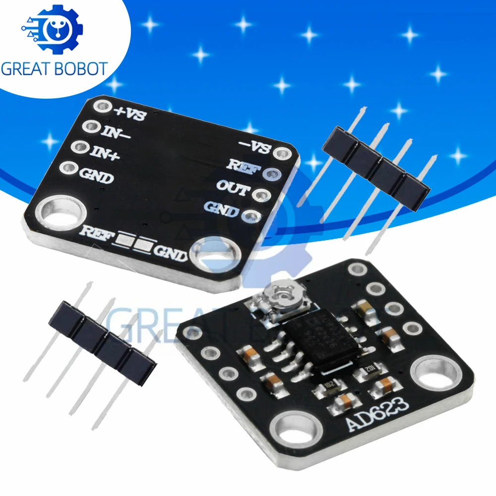 AD623 Gain Instrument Amp Module High CMRR Dual Single Supply 3V 5V 12V for Thermocouple Transducer