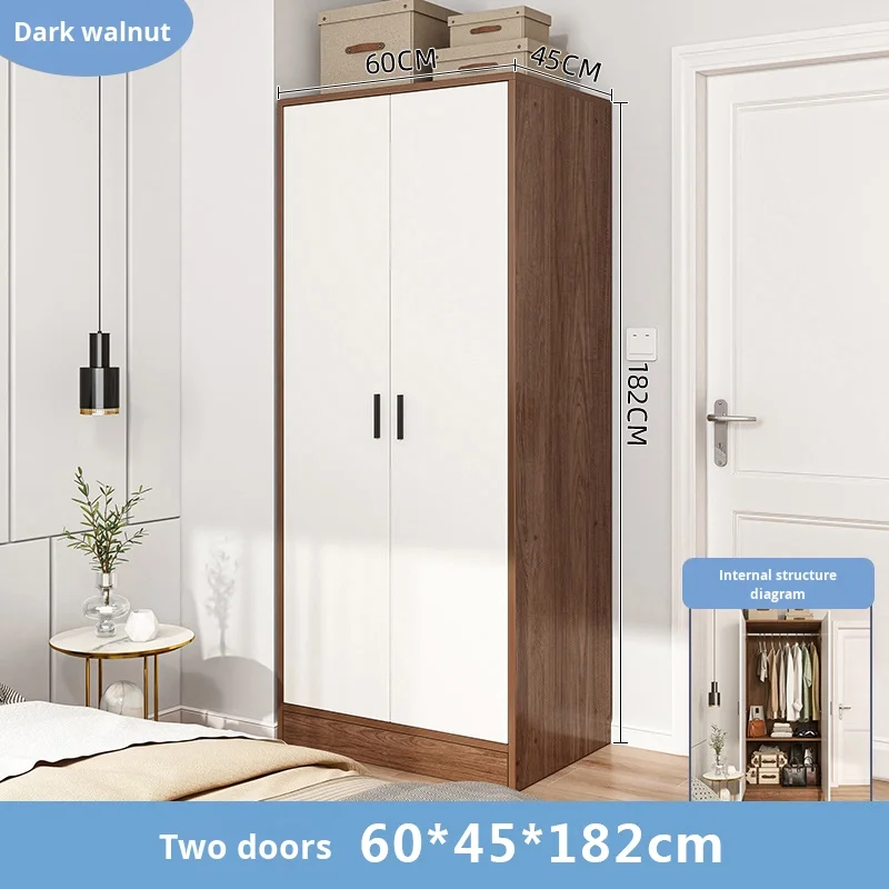 خزانة ملابس حديثة من الخيزران موديل جديد 2024 الأكثر مبيعًا شقة صغيرة غرفة صغيرة أثاث منزلي غرفة نوم تخزين بسيط ببابين #6