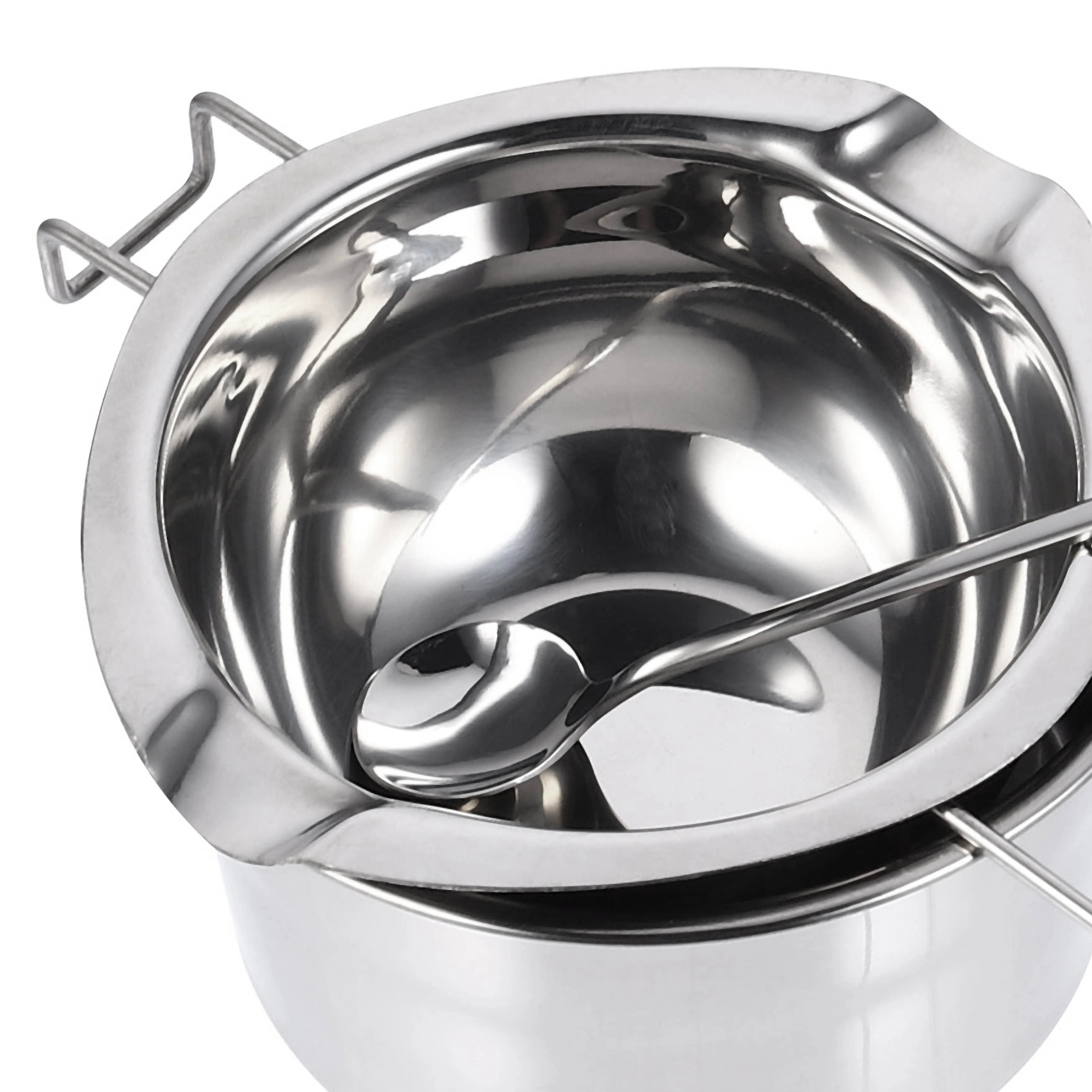 

1 set Melting Pot Set Stainless Steel Fondue Camping Cookware Chocolate Dipping Outdoor Picnic Backpacking Travel Gear