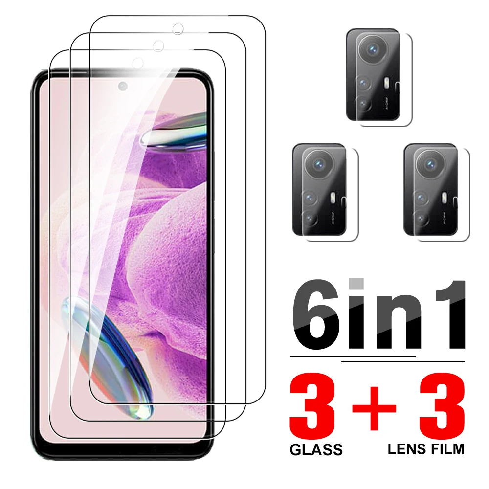 6in1 Protective Glass Case For Xiaomi Redmi Note 12s Tempered glass Redmy Note12 s note12S Note 12 S Camera Screen Protectors