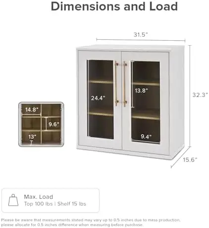 خزانة تخزين بليك، خزانة جانبية معيارية مع مساحة تخزين، أكريليك بلوط أبيض (مفرد) #2