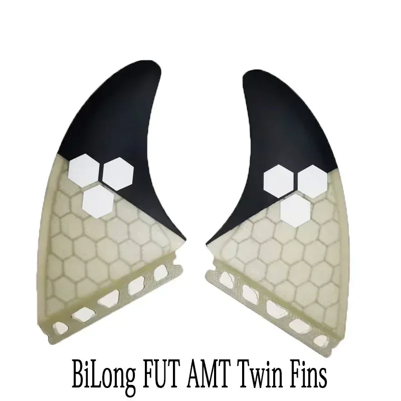 BiLong Futures  AMT  Twin Fins X Large - Black Surfboard Fins Keel Fin  2 Pcs Set Construction Performance Core Quilhas SURF FIN