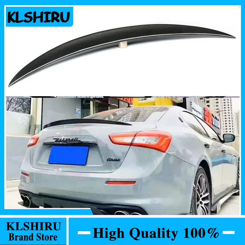 For Maserati Ghibli Carbon Fiber Rear Spoiler Trunk Wing Wald Style 2014 2015 2016 2017- UP