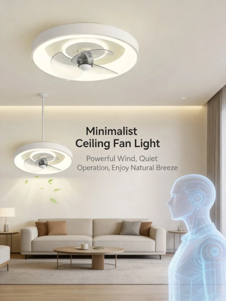 

bedroom fan lamp minimalist round modern dining room fan integrated master bedroom ceiling lamp electric fan 220