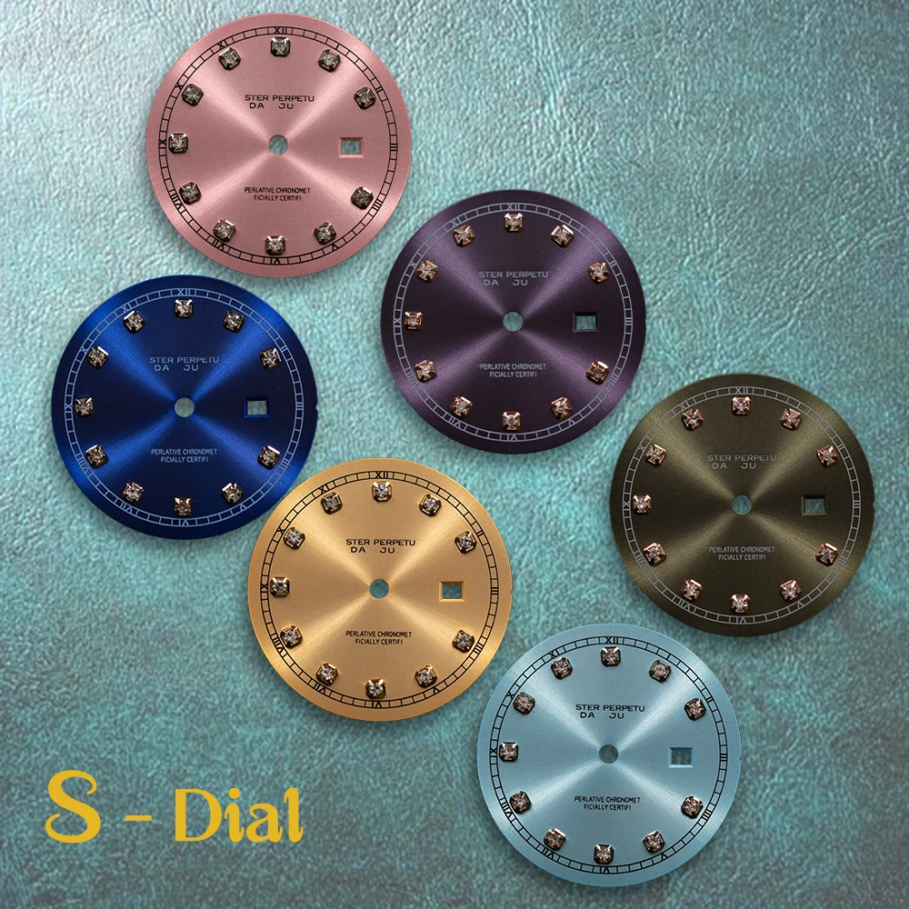  ﻿   24,5 mm S-Logo, neues Diamantzifferblatt, kaffeefarbenes Zifferblatt, geeignet für NH05-Uhrwerk, kein leuchtendes Zifferblatt, Modifikationszubehör für Uhren