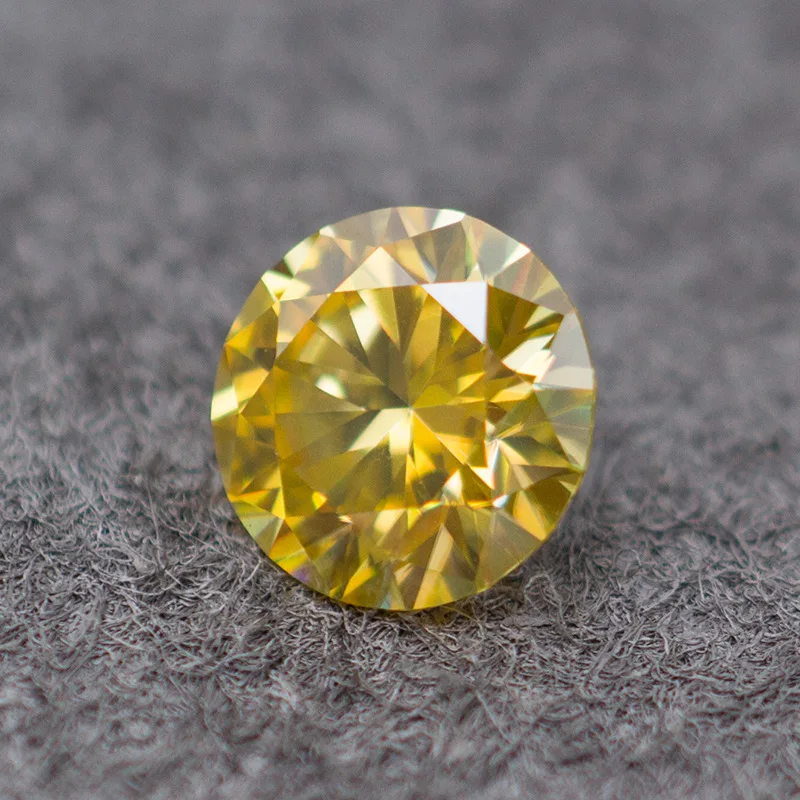Lemon Yellow Moissanita Loose Gemstone 0.5-10CT 3EX Cut Lab Diamonds Positive Pass Tester With GRA Certificate For Fine Jewelry