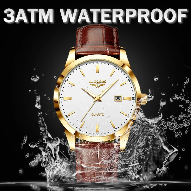 LIGE New Fashion Luxury Mens Watches Business Casual Quartz Wristwatches Waterproof Luminous Date Watch Women Clock Reloj Hombre