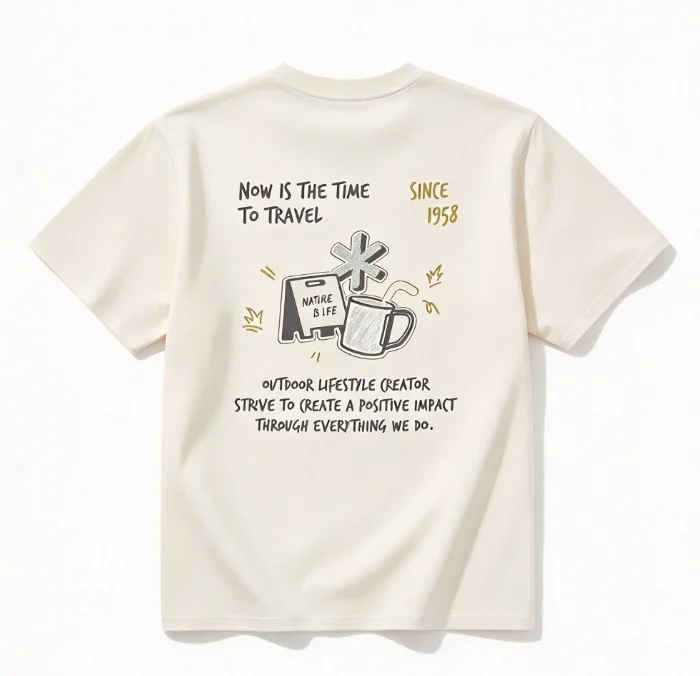 2026 Men Outdoor Travel Cartoon Graphic T Shirt Nature Life Print Short Sleeve Cotton Unisex Tops