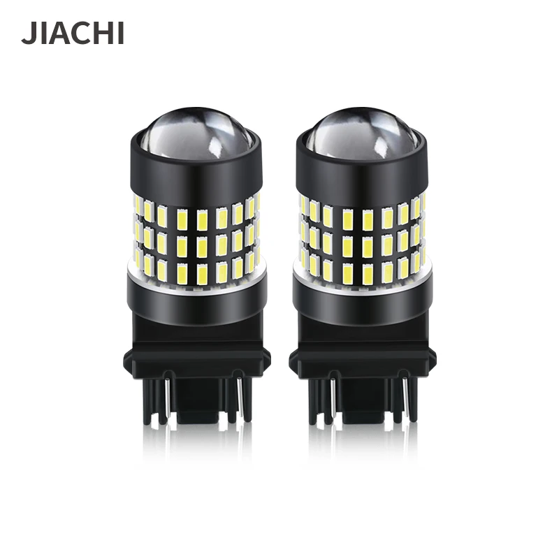 JIACHI 100PCS Auto Car Accessories Rear Brake Tail Light T20 7443 7440 Led Lamp Bulbs W21W WY21W W21/5W 3014Chips 78SMD DC12-24V