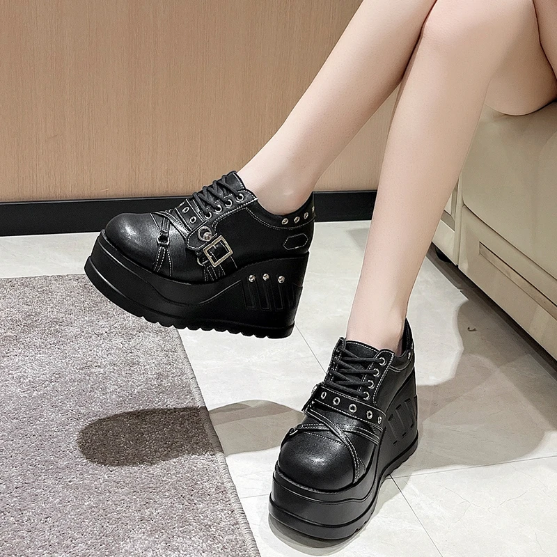 Punk Gothic Pumps Women 2023 New Thick Sole Brand Platform Mary Jane Shoes Wedge High Heels Party Cosplay Designer Lolita Shoes