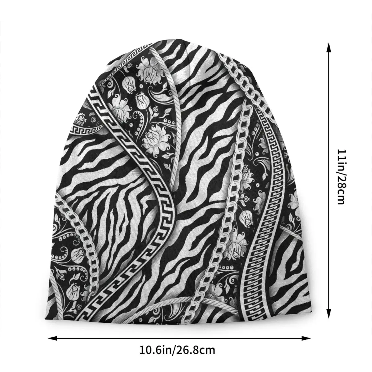 Wave Zebra Skin Print Skullies Beanies Caps Cool Winter Warm Men Women Knitting Hats Adult Unisex Animal Fur Texture Bonnet Hats